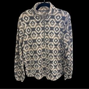 Cuddl Duds Aztec Print Sweatshirt - Brown and Cream